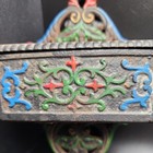 Vintage Wilton Cast Iron Wall Mount Match Safe Holder Handpainted 