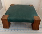 Vintage Stickley Style Monk Foot Stool Leather Wood 12 x12 