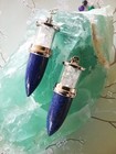 Sterling Silver Herkimer Diamond Dowsing Pendulum Wth Rare Lapis Lazuli