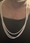 925 Sterling Silver Rope Chain Necklace  Lobster Clasp  Silver