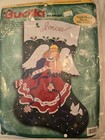 Bucilla Poinsettia Princess Angel 28    Jumbo Christmas Felt Stocking Kit 84080