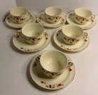 Set Of 6 Vintage Hall Jewel Tea Autumn Leaf Tea Cups   Saucers
