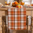Joyfol Day Thanksgiving Rust Tartan Table Runner - 13x108  Fall   Halloween