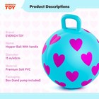 Hopper Ball 15in Sit On Bouncy Ball With Handle  Pink Heart Girls Toys - Fun    
