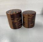 Set Of 2 - Japanese Tea Caddy Wooden Cherry Bark Metal Lined Canisters - Floral