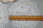 Lot Of 12 Battenburg Style Off White Round Lace Doilies  7 5   Across