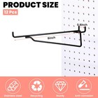 12 Pcs Pegboard Shelf Hooks  Black Peg Board Brackets 8 Inch  Metal Utility H   