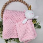 Baby Girl Pink Blanket Lovey Set Security Pink White Unicorn Lovey - Hole In It