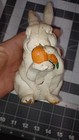 Sitting  Bunny  Rabbit   Cast Iron Bank--eating A Carrot ---7   Tall