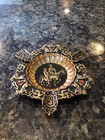 Spanish Toledo Gold Plated Damascene Ashtray Don Quixote Sancho Panza Rhinestone