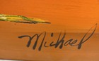 Signed Michael Nautical Sailing Ships Oil Painting 52 5x28 5 Sunset Seascape