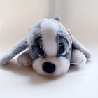 Sad Sam Honey Gray Plush Vintage Stuffed Animal Puppy Dog Pink Bows On Ears