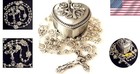 Handmade 925 Silver Rose Beads Catholic 5-decade Rosary W Cross Gift Box Italy