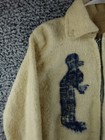 Vintage 50s Mens Medium Wool Knit Fringed Southwestern Birds Full Zip Jacket