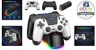 Wireless Controllers 2 Pack With Charging Dock For Ps4 Black   White