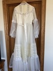 Victorian Style Lace Sheer Ivory White Long Sleeve Wedding Dress
