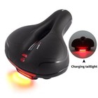 Bike Bicycle Saddle Seat Gel Cushion Sporty Soft Comfort Pad With Led Taillight