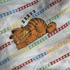 Vintage Garfield Twin Flat Fitted Bed Sheets Bedding Color Stripes 1978 Sheet
