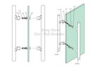 Postmount Offset modern Round Bar ladder h-shape  Push-pull Door Black