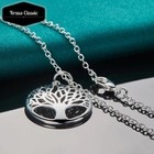 925 Sterling Silver Plated Tree Of Life Necklace Pendant Chain Jewelry Women
