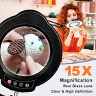 15x Magnifying Glass With Light And Clamp  Lighted Magnifying Glass Desk Lamp