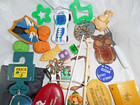Vintage Estate Junk Drawer Lot Tokens Jewelry Pins Political Coins  Boy Scout
