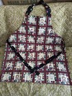 Vintage Reversible Novelty Christmas Button Print Apron Adjustable Neck