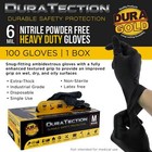 Dura-gold Hd Black Nitrile Disposable Gloves  Box Of 100  Size Medium  6 Mil