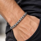 Silver Stainless Steel Mens Bracelet 6mm Dragon Bone Chain Geometric Jewellery