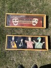 Antique 1920s Child   s Puppet Show Memorabilia Hand Made Sign And Puppets Cool   