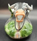  Antique Ges Gesch Cow Pitcher Creamer Shamrock Clover Milkmaid Milking Marked