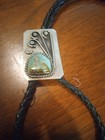 Vintage Hand Made Blue Turquoise Sterling Silver Bolo Tie Unmarked 