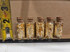 5 Medium 2   Vials  Filled Full Of Big Gold Leaf Flakes