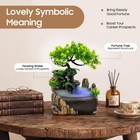 Indoor Water Fountain Led Light Tabletop Resin Rockery Fengshui Waterfall Decor 