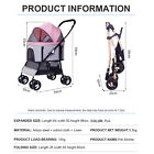 New Pet Stroller Dog Double Cat Dog Cage With 4 Wheels Folding Travel Carrier