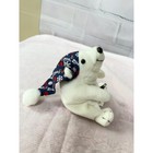 Coca-cola Polar Bear Plush With Snowflake Cap And Soda Bottle Collectible