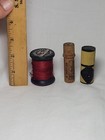 3 Vintage Wood Needle Holder Case Wooden Spool Coats   Clarks Thread Sewing Lot