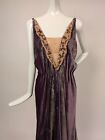 Late 1920   s Italian Gallenga Hand Stenciled Silk Velvet Dress W Long Train