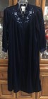 Vtg Amanda Stewart Intimates Navy Blue Velour L s Zip Long Robe Large Petite Nwt