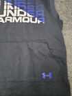 Under Armour Sleeveless Hoodie Boys Youth Large Black Coldgear Pullover Logo