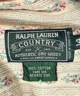 Ralph Lauren Country Sz 14 Floral Pintuck Button Front Cotton Shirt Top Vintage