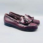Gh Bass   Co Shoes Mens 9 5 Burgundy Leather Weejuns Kiltie Tassel Loafer Vtg