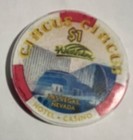 Circus Circus Hotel Casino  1 Hotel Casino Gaming Poker Chip - Las Vegas  Nv