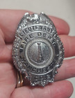 Obsolete Badge Lieutenant Fire Dept Manchester Co 2