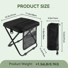 Portable Folding Stool With Dual Storage Pockets And Side Pockets Compact Adu   