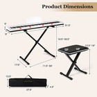 88-key Electric Piano Keyboard W adjustable Stand Stool  Light-up Keys   Buttons