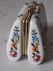 Vintage Hinged Porcelain Trinket Box Purse Handbag Snuff Box