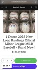 1 Dozen 2025 New Logo Rawlings Official Minor League Milb Baseball Brand New 