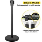 Crowd Control Stanchion Set Of 8 Pieces With 6 6 Ft 2 M Black Retractable Belt