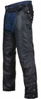 Premium Black Motorcycle Leather Chaps Men Women Biker Zip Out Liner  Size 6xl